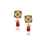 Gold Plated Kundan Flower Pearl Choker Set