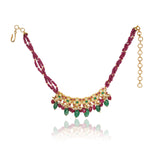 Gold Plated  Kundan Ruby Choker Necklace set