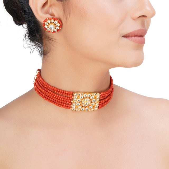 SHAGUN KUNDAN SQUARE CHOKER SET