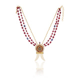 Gold Plated Kundan Claw Heritage Necklace Set