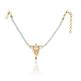 Gold Plated Kundan Aquamarine Choker Set