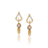 Gold Plated Zircon Carved Citrine Quartz Necklace Set