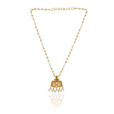 Gold Plated Kundan Pendant Necklace Set