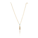Gold Plated Zircon Green Coral Necklace Set