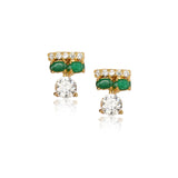 Gold Plated Zircon Green Coral Necklace Set