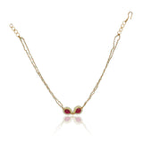 Gold Plated Red Kundan Fluorite Choker Necklace Set