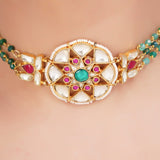 SHAGUN KUNDAN FLOWER CHOKER SET