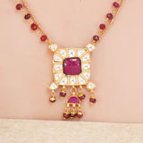 SHAGUN SQUARE KUNDAN PENDANT SET