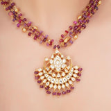 SHAGUN KUNDAN RUBY CHAND PENDANT SET