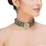 SHAGUN PEACOCK CHOKER KUNDAN SET