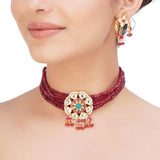 SHAGUN FLOWER KUNDAN CHOKER SET