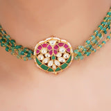 SHAGUN PEACOCK KUNDAN CHOKER SET