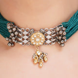 SHAGUN SILVER KUNDAN CHOKER SET