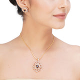 HEERA ZIRCON FLOWER PENDANT SET