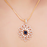 HEERA ZIRCON FLOWER PENDANT SET