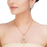 HEERA GOLD PLATED ZIRCON PENDANT SET