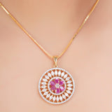 HEERA GOLD PLATED ROUND PENDANT SET