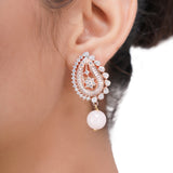 HEERA ROSE PLATED ZIRCON PENDANT SET