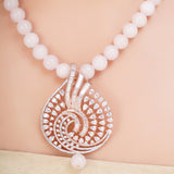 HEERA ZIRCON ROSE PENDANT SET