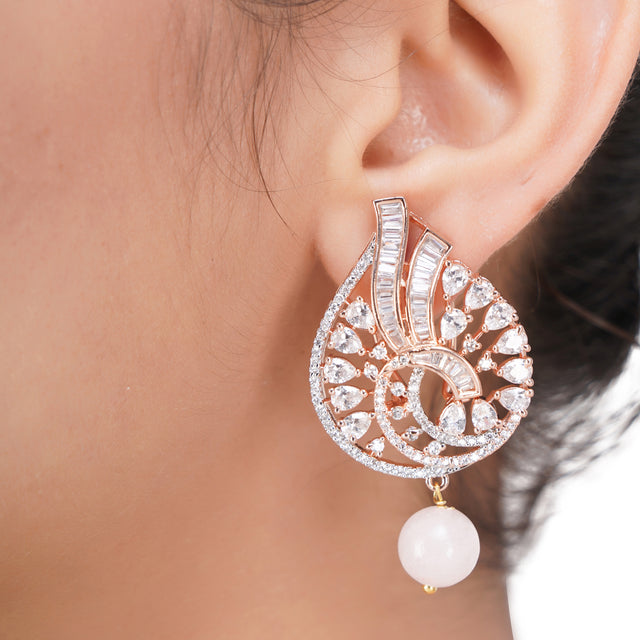 HEERA ZIRCON ROSE PENDANT SET