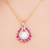HEERA PEARLS ZIRCON PENDANT SET