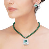 HEERA SQUARE ZIRCON PENDANT SET