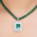 HEERA SQUARE ZIRCON PENDANT SET