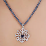 HEERA FLOWER SILVER PENDANT SET