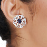 HEERA FLOWER SILVER PENDANT SET
