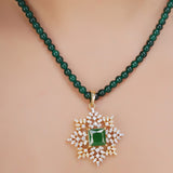 HEERA SQUARE ZIRCON PENDANT SET