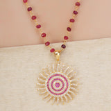 HEERA ZIRCON FLOWER PENDANT SET