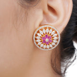 HEERA FLOWER ROUND PENDANT SET