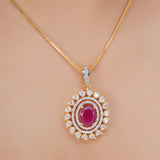 HEERA FLOWER ZIRCON PENDANT SET