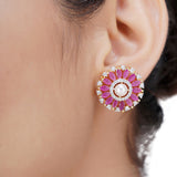 HEERA GOLD PLATED ROUND PENDANT SET