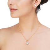 HEERA GOLD PLATED ROUND PENDANT SET
