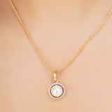 HEERA GOLD PLATED ROUND PENDANT SET