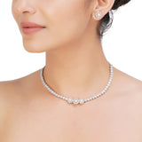 HEERA SILVER ROUND ZIRCON NECKLACE