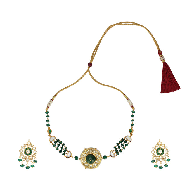 SHAGUN KUNDAN ROUND CHOKER SET