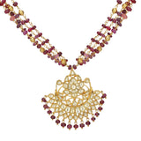 SHAGUN KUNDAN RUBY CHAND PENDANT SET