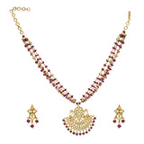 SHAGUN KUNDAN RUBY CHAND PENDANT SET