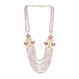 GOLD PLATED TEEJ RED KUNDAN NECKLACE
