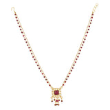 SHAGUN SQUARE KUNDAN PENDANT SET