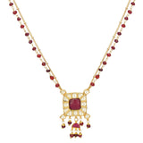 SHAGUN SQUARE KUNDAN PENDANT SET