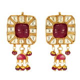 SHAGUN SQUARE KUNDAN PENDANT SET