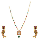 NAVRATNA FISH GOLD PLATED NECKLACE SET