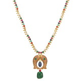 NAVRATNA FISH GOLD PLATED NECKLACE SET