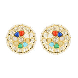 NAVRATNA ROUND PYRITE PENDANT SET