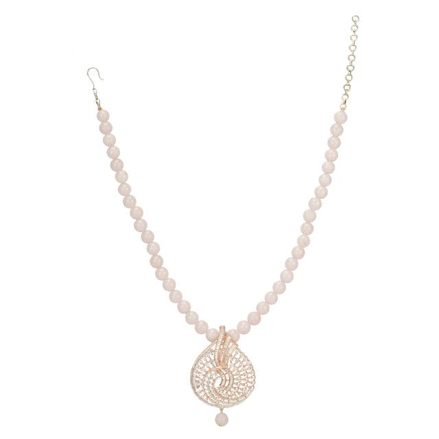 HEERA ZIRCON ROSE PENDANT SET