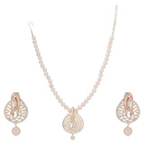 HEERA ZIRCON ROSE PENDANT SET