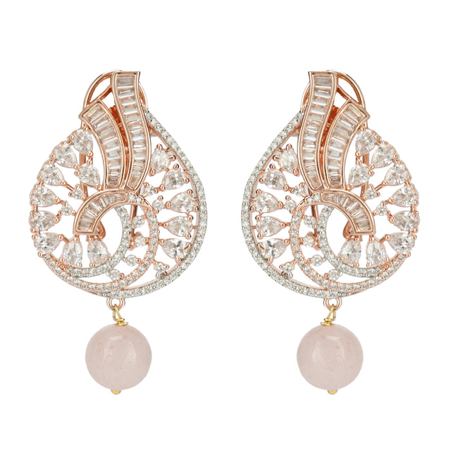 HEERA ZIRCON ROSE PENDANT SET